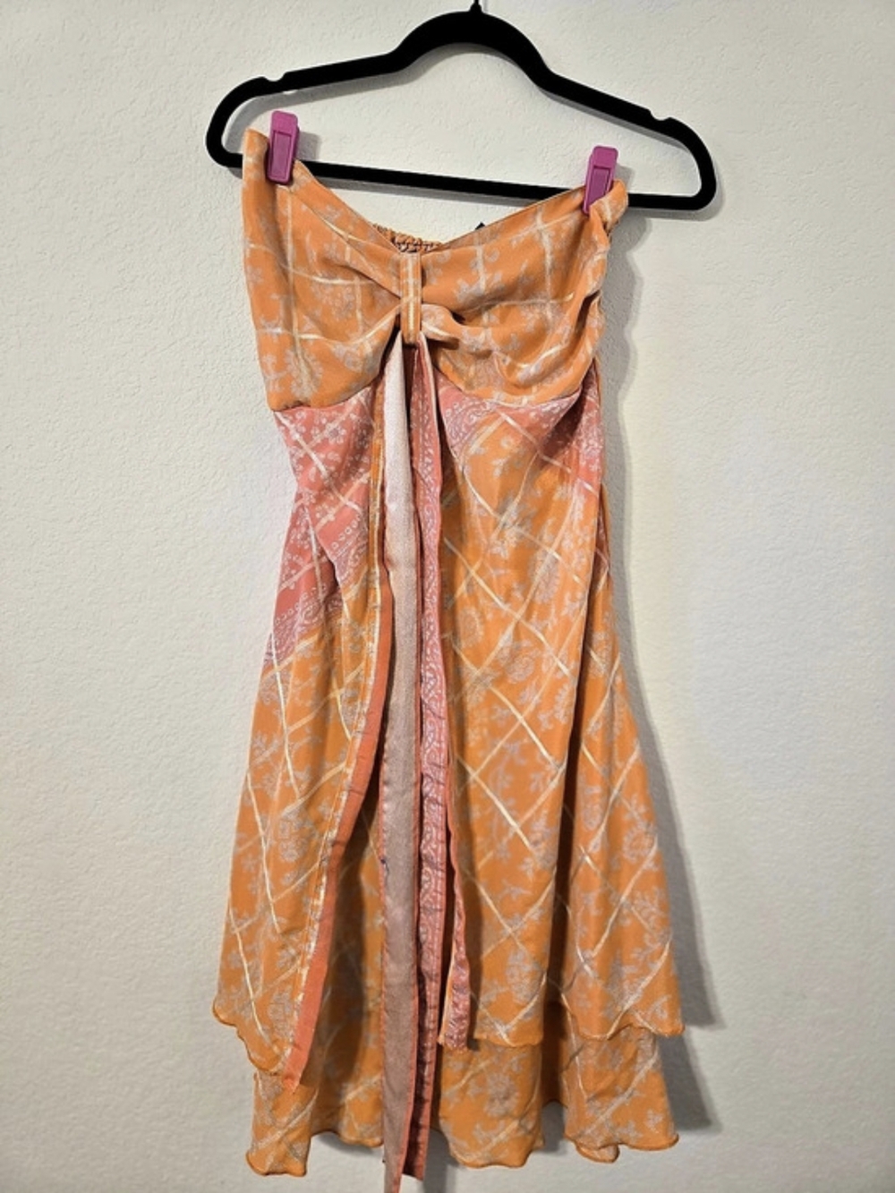 Celina Geometric Mini Dress in Orange & Pink Like New